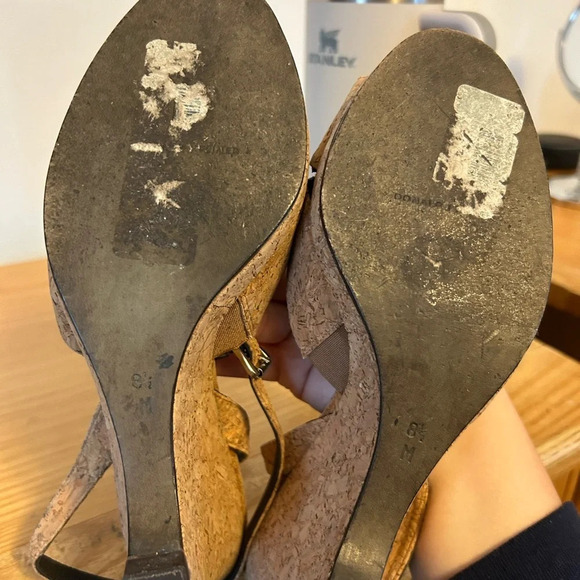 DONALD J. PLINER CORK ANKLE WRAP WEDGES - Picture 5 of 5